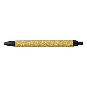 PURE GOLD Splatter Pattern + your text / photo Black Ink Pen