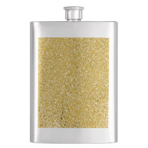 PURE GOLD Splatter Pattern + your text / photo Hip Flask