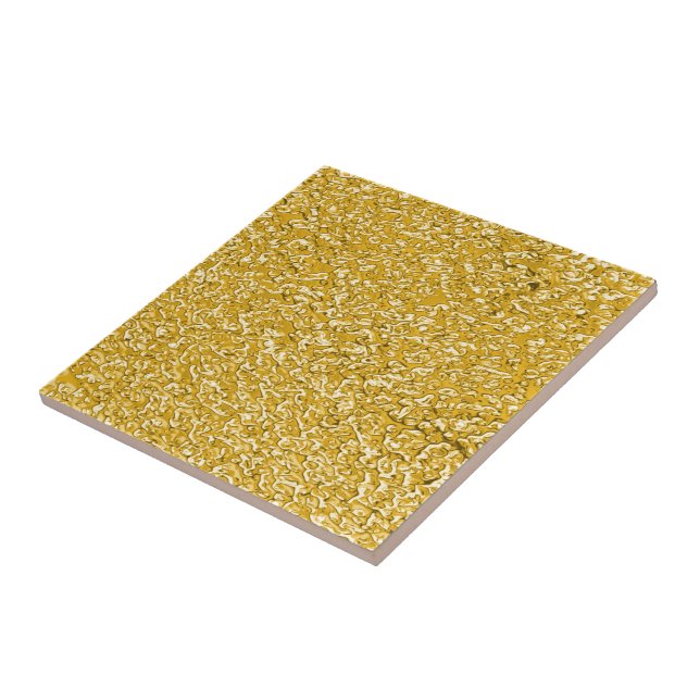 PURE GOLD Splatter Pattern + your text / photo Tile (Side)