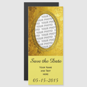 Pure Golden Photo Frame II + your photo & text Magnetic Invitation
