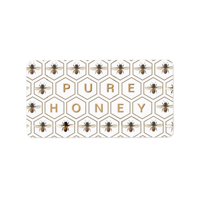 PURE HONEY Honeycomb or Honey Stix Bee Mini Label  (Front)