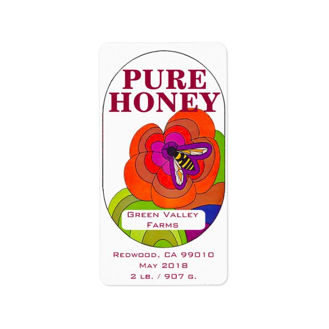 Pure Honey Jar 2 lbs./907g Label (Front)