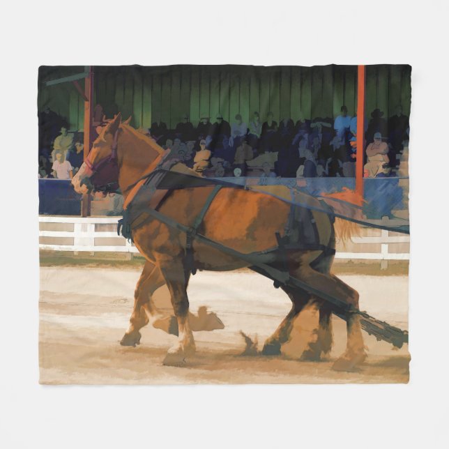 Pure Horsepower - Horse Pulling Event Fleece Blanket (Front (Horizontal))