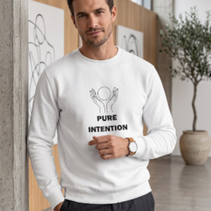 Pure Intention Aesthetic White Crewneck Sweatshirt