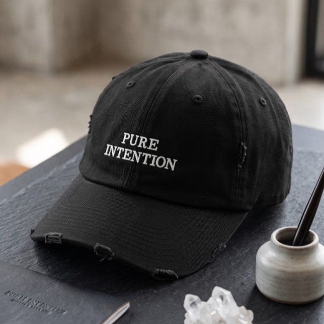 Pure Intention Distressed Dad Hat | Minimalist (Creator Uploaded)
