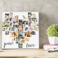 Pure Love Heart 36 Photo Collage Small Square