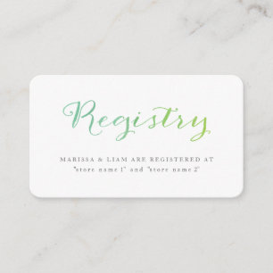 Pure Love Watercolor Registry Cards / Lime Emerald