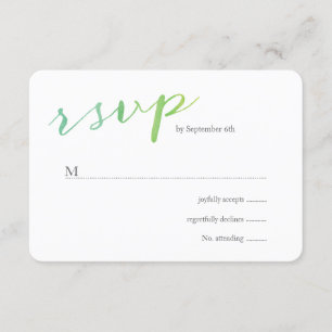 Pure Love Watercolor Wedding RSVP / Lime Emerald