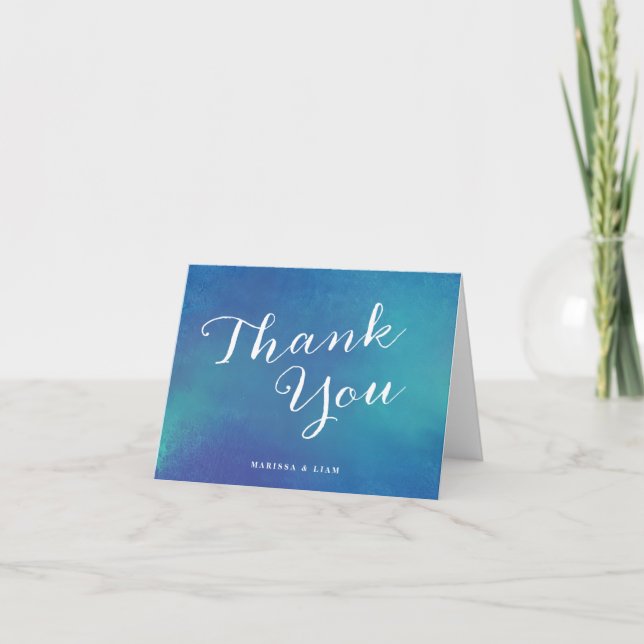 Pure Love Wedding Thank You Cards / Ocean Blue (Front)
