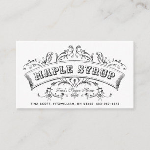 Pure Maple Syrup Old Fashioned Scroll Business Card
