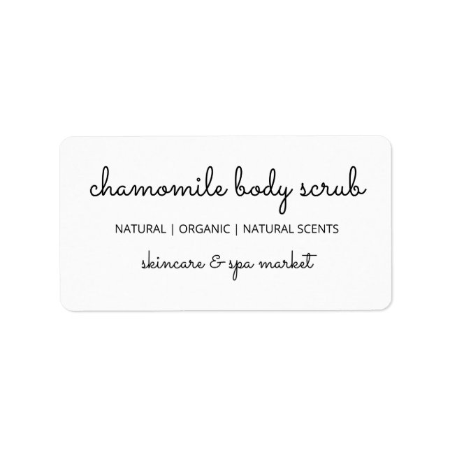 Pure Minimalist Body Scrub Product Labels (Front)
