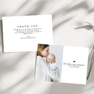 Pure Minimalist Photo Baby Shower Thank You