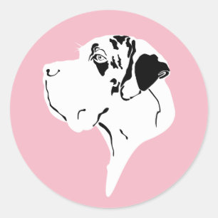 Pure Modern Minimalistic Great Dane Classic Round Sticker