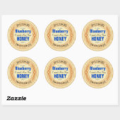 Pure Natural Blueberry Customised Honey Jar Classic Round Sticker (Sheet)