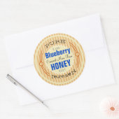 Pure Natural Blueberry Customised Honey Jar Classic Round Sticker (Envelope)