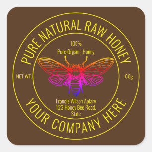 Pure Natural Honey Label Sticker