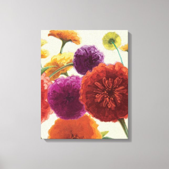 Pure Palette Zinnias Canvas Print (Front)