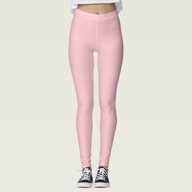 Pure Pink Solid Colour Leggings (Front)