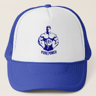Pure Power Bodybuilding Graphic - Silhouette Gym Trucker Hat