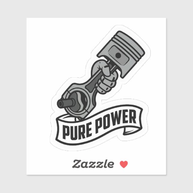 Pure Power Piston Biker Hand Motorcycle Vinyl (Sheet)
