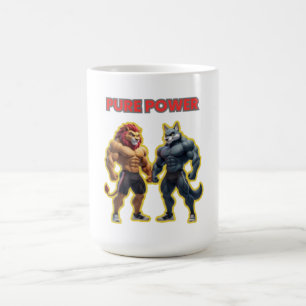 Pure Power – Strong Animal Muscle Cartoon Design Coffee Mug