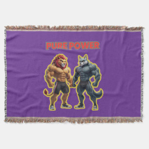 Pure Power – Strong Animal Muscle Cartoon Design Throw Blanket