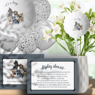 Pure Puppy   Black Tie Elegant Display Baby Shower Enclosure Card