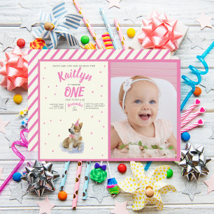Pure Puppy   Corgi Dog Themed Girls Birthday Photo Invitation