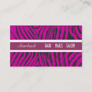 Pure-Purple Zebras Stripes Makeup Artist Business Card