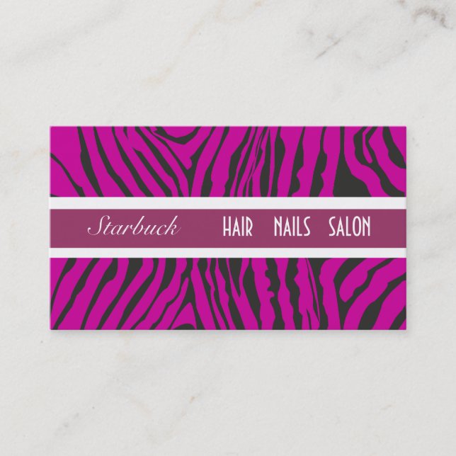 Pure-Purple Zebras Stripes Makeup Artist Business Card (Front)