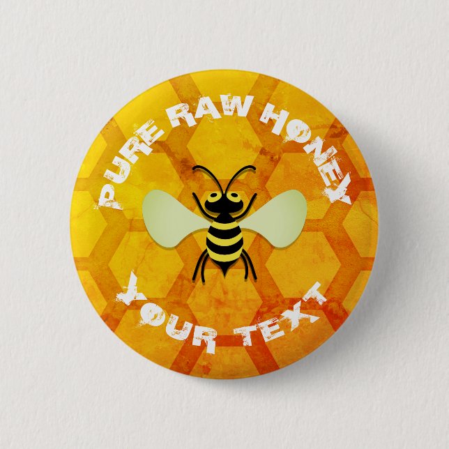 Pure Raw Honey 6 Cm Round Badge (Front)