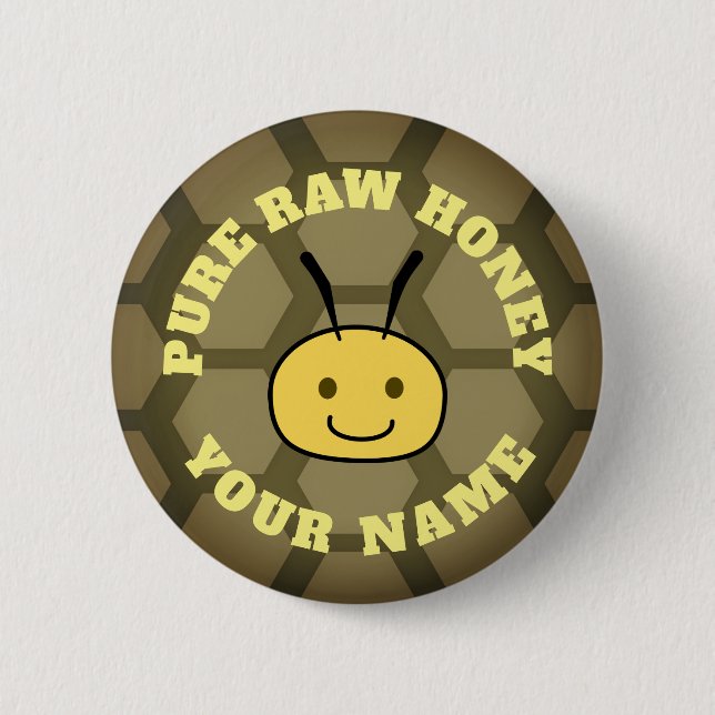 Pure Raw Honey 6 Cm Round Badge (Front)