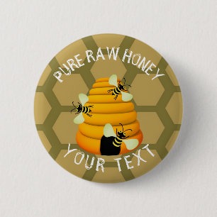 Pure Raw Honey 6 Cm Round Badge