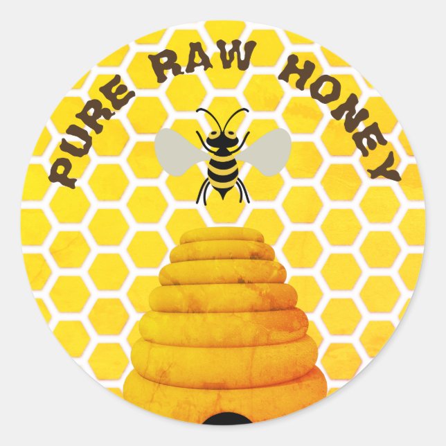 Pure Raw Honey Classic Round Sticker (Front)