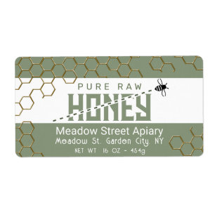 Pure Raw Honey Cute Bee Crossing Gold Honeycomb   