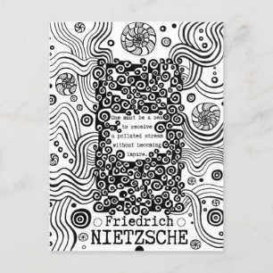 PURE sea ink illustration quote by Nietzsche Postcard