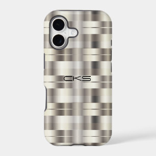 Pure Silver Stripes Monogrammed