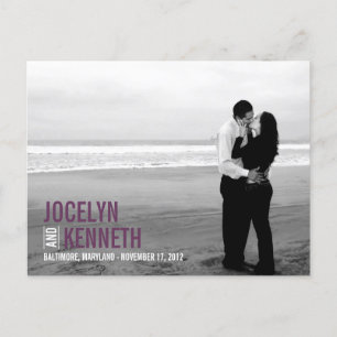 Pure Simplicity Save The Date Postcard - Purple