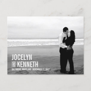 Pure Simplicity Save The Date Postcard - White