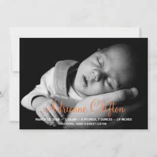 Pure simply baby statistic birth announcement