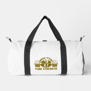 Pure Strength Powerlifting Logo – Gold Edition Gym Duffle Bag