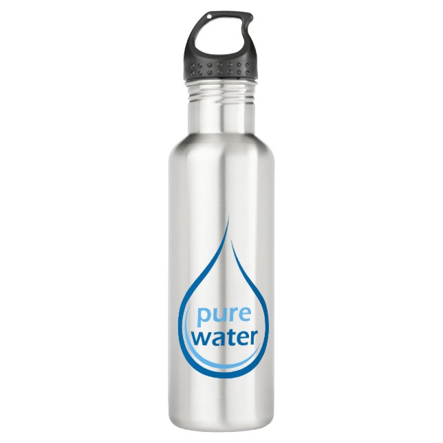 Pure Water Bottle, Stainless Steel, 24 oz 710 Ml Water Bottle (Front)