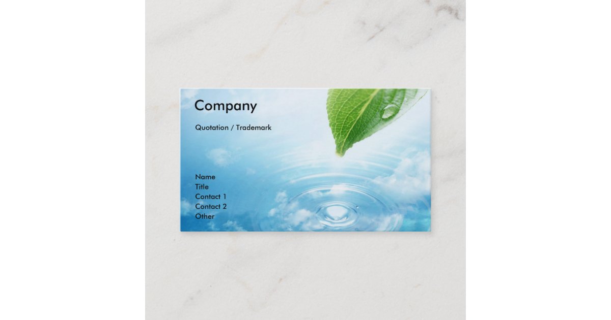 Pure Water business card template Zazzle