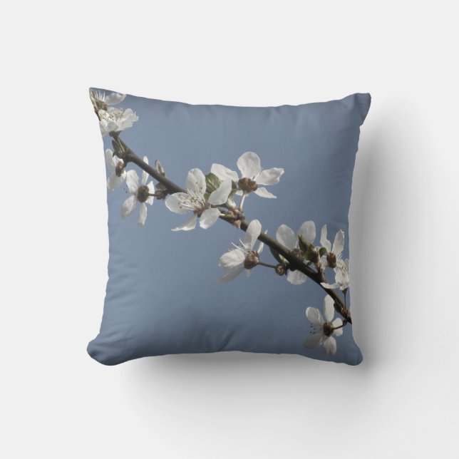 Pure White Plum Blossom in Spring Cushion (Front)