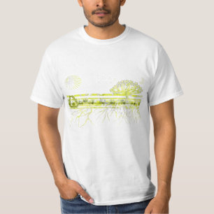 Pure White Roots On Green T-Shirt