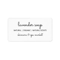 Pure White Simple Soap Labels