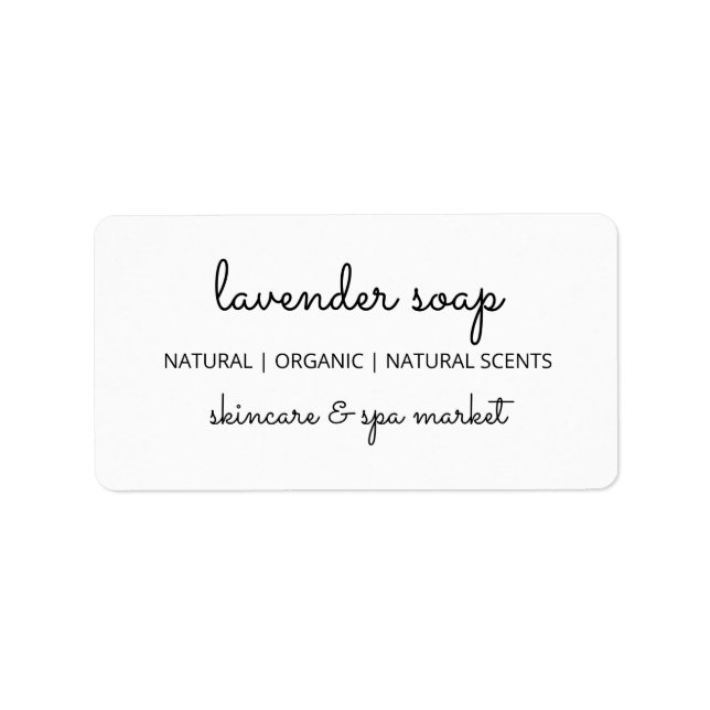 Pure White Simple Soap Labels (Front)