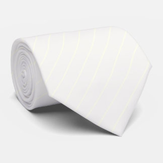 Pure White with Ivory White Pinstripes Tie