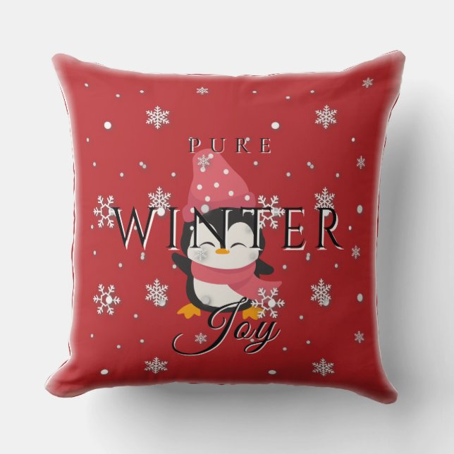 Pure Winter Joy w/ Penguin and Snow Cushion (Front)