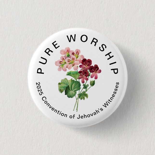 Pure Worship 2025 Convention | JW 3 Cm Round Badge (Front)